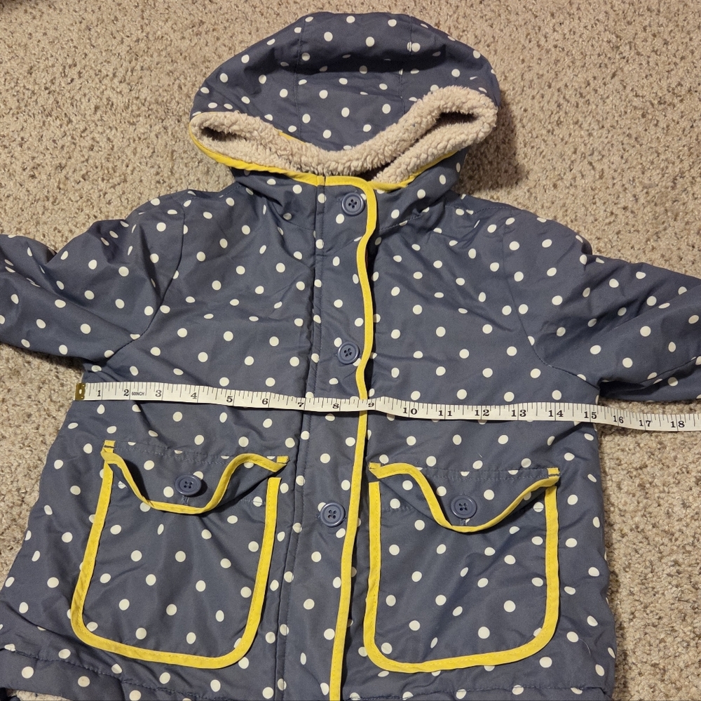 Mini Boden Anorak Polka Dot Bunny Rabbit Jacket Coat Hood Sherpa Lined 3-4 Years - Picture 4 of 6